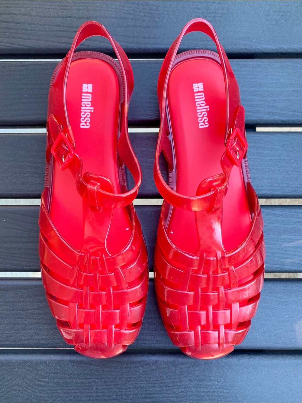 Melissa Red Jelly Fisherman Sandals Women’s US size 9 New in Box